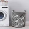 Ambesonne Turtle Laundry Bag, Monochrome Detailed Hand Drawn Oriental Motif Mandala Inspired Shells, Hamper Basket with Handles Drawstring Closure for Laundromats, 13" x 19", Blue Grey view 2