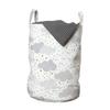 Ambesonne Clouds Laundry Bag, Themed Pattern with Dreamy Sky with Dots and Stars, Hamper Basket with Handles Drawstring Closure for Laundromats, 13" x 19", Grey Coffee view 1