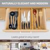 4-Pack Bamboo Drawer Dividers - 2.6 Inches High, Adjustable 12 to 17 Inches Expandable Drawer Organizer Dresser Separator for Clothes, Utensils, Bedroom, Bathroom, Kitchen, Office Storage Organization view 3