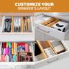 4-Pack Bamboo Drawer Dividers - 2.6 Inches High, Adjustable 12 to 17 Inches Expandable Drawer Organizer Dresser Separator for Clothes, Utensils, Bedroom, Bathroom, Kitchen, Office Storage Organization view 4