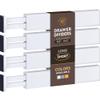 4-Pack Bamboo Drawer Dividers - 12.2 to 17.3 Inches Deep, 2.6 Inches High, Adjustable Expandable Drawer Organizer Dresser Separator for Clothes, Utensils, Kitchen, Bathroom, Office Storage, White view 1