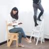 WYF-ZB Steps Folding Ladder and Chair Combination, Natural Solid Wood Safety Climb Step Stool Ladder Chairs Portable Stepladder Chairs for Home/Kitchen/Office/Library view 4