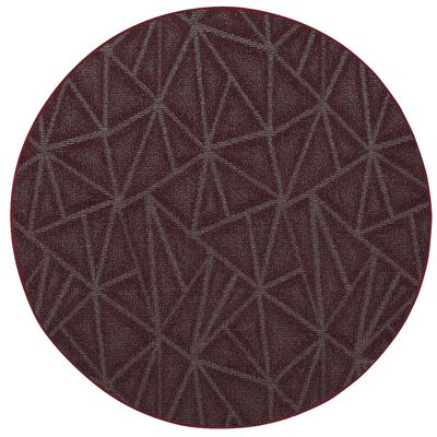 Furnish my Place Modern Indoor/Outdoor Commercial Burgundy Rug, Modern Area Rug, Doorway Mat, Round Rug, Commercial Rug for Living Room, Entryway, Kids, Made in USA - 6' Round
