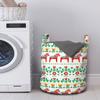 Ambesonne Folk Art Laundry Bag, Scandinavian Themed Pattern of Swedish Dala Horse and Flowers, Hamper Basket with Handles Drawstring Closure for Laundromats, 13" x 19", Green Vermilion view 2
