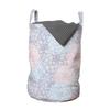 Ambesonne Dahlia Laundry Bag, Stripy Hand-Drawn Dahlia Pale Colored Blossoms in Pink Purple and Blue, Hamper Basket with Handles Drawstring Closure for Laundromats, 13" x 19", Blush view 1