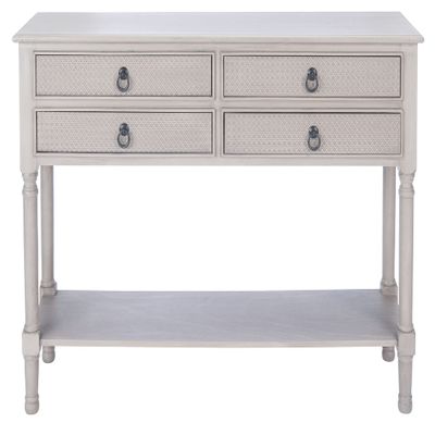 Safavieh Home Collection Haines Greige 4-Drawer Bottom Shelf Console Table