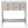 Safavieh Home Collection Haines Greige 4-Drawer Bottom Shelf Console Table view 1