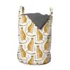 Ambesonne Leopard Laundry Bag, Cheetahs from the Cat Family Savannah Animal, Hamper Basket with Handles Drawstring Closure for Laundromats, 13" x 19", White Orange view 1