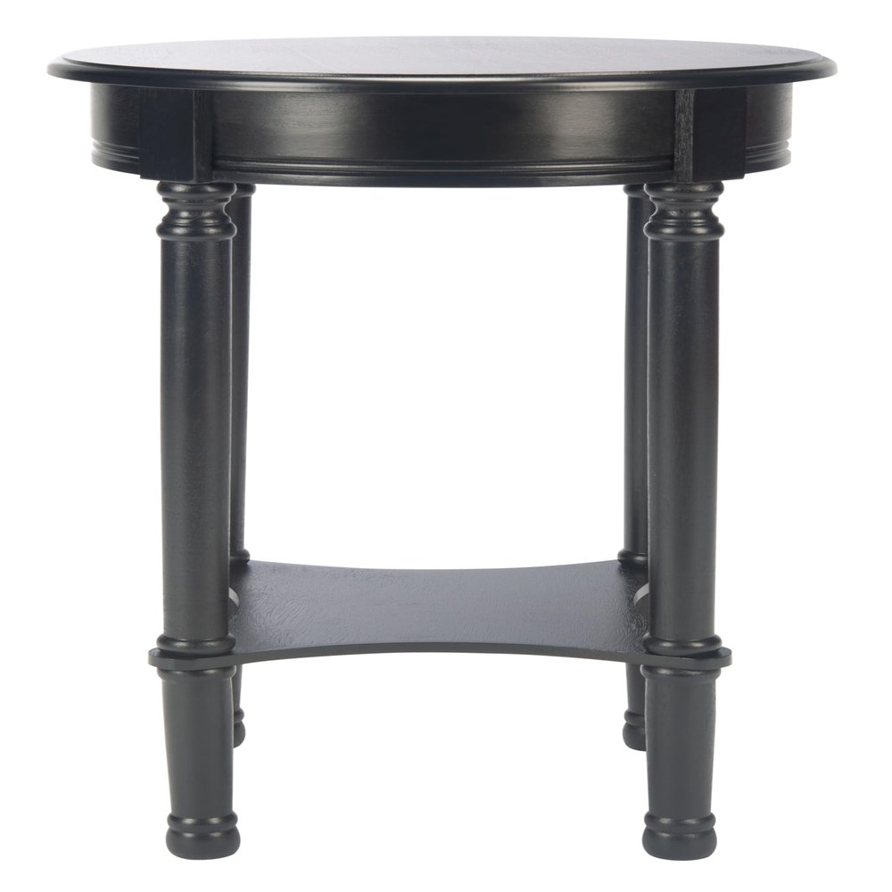 Safavieh Home Collection Tinsley Black Bottom Shelf Round Accent Table ACC5717B, 15.8" W x 15.8" L x 26" H
