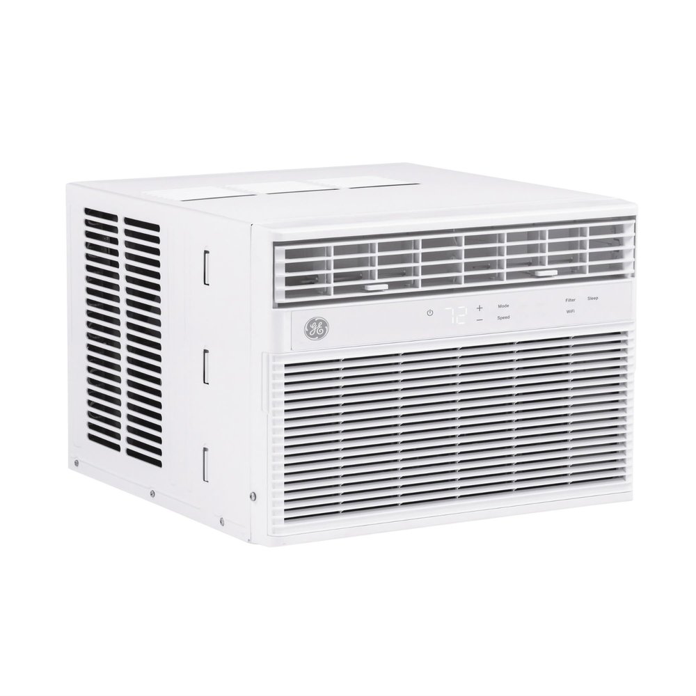 GE Window Air Conditioner 12000 BTU, Wi-Fi Enabled, Energy-Efficient Cooling for Large Rooms, 12K BTU Window AC Unit with Easy Install Kit, Control Using Remote or Smartphone App