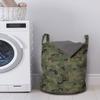 Ambesonne Camouflage Laundry Bag, Digital Pixel Design Repeating Camo Pattern, Hamper Basket with Handles Drawstring Closure for Laundromats, 13" x 19", Green view 2