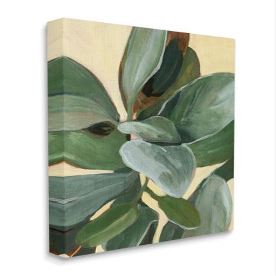 Stupell Industries Potted Plant Study Full Green Leaves, Design by Annie Warren Canvas Wall Art, 16 x 20