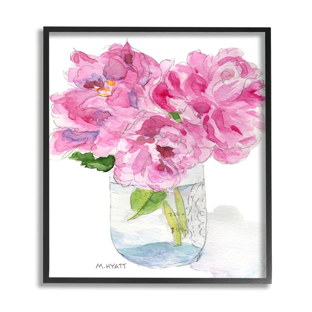 Stupell Industries Pink Peonies in Classic Canning Jar