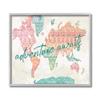 Stupell Industries Adventure Awaits Phrase Macrame Pattern World Map view 1