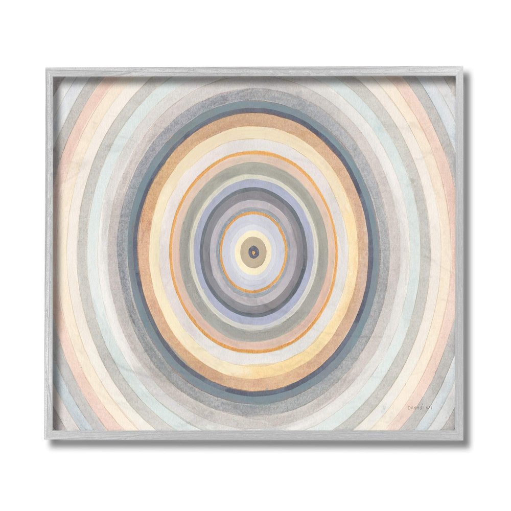 Stupell Industries Cool Tone Circular Rings Abstract Layered Shapes