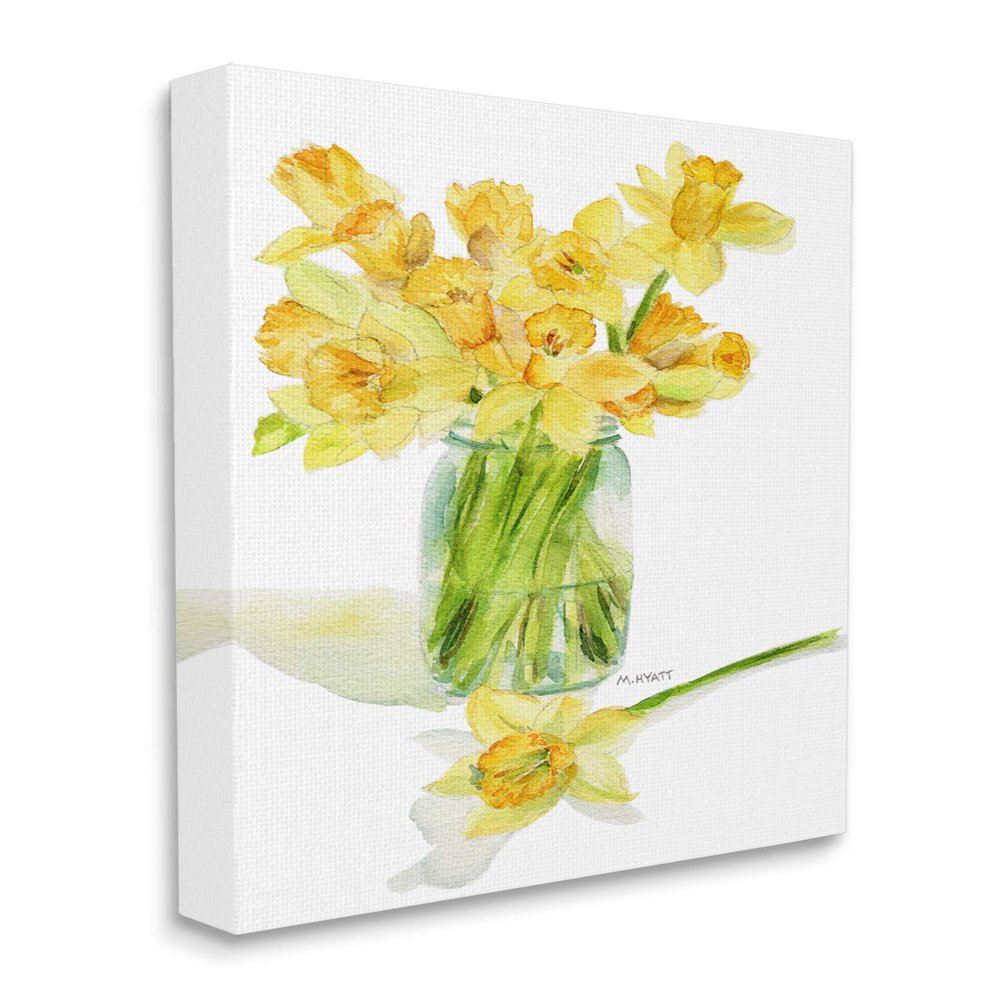 Stupell Industries Yellow Daffodil Bouquet in Canning Jar