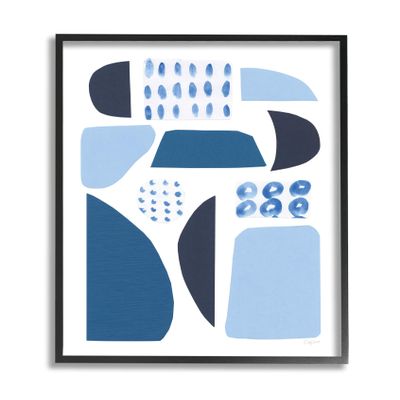 Shades of Blue Abstract Shapes Collage Design