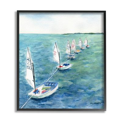 Stupell Industries Sail Boats Floating in a Row Coastal Landscape
