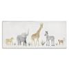 Stupell Industries Adorable Jungle Animals Wildlife Illustration Elephant Giraffe, Design by Daphne Polselli Canvas Wall Art, 10x24, Off- White view 1