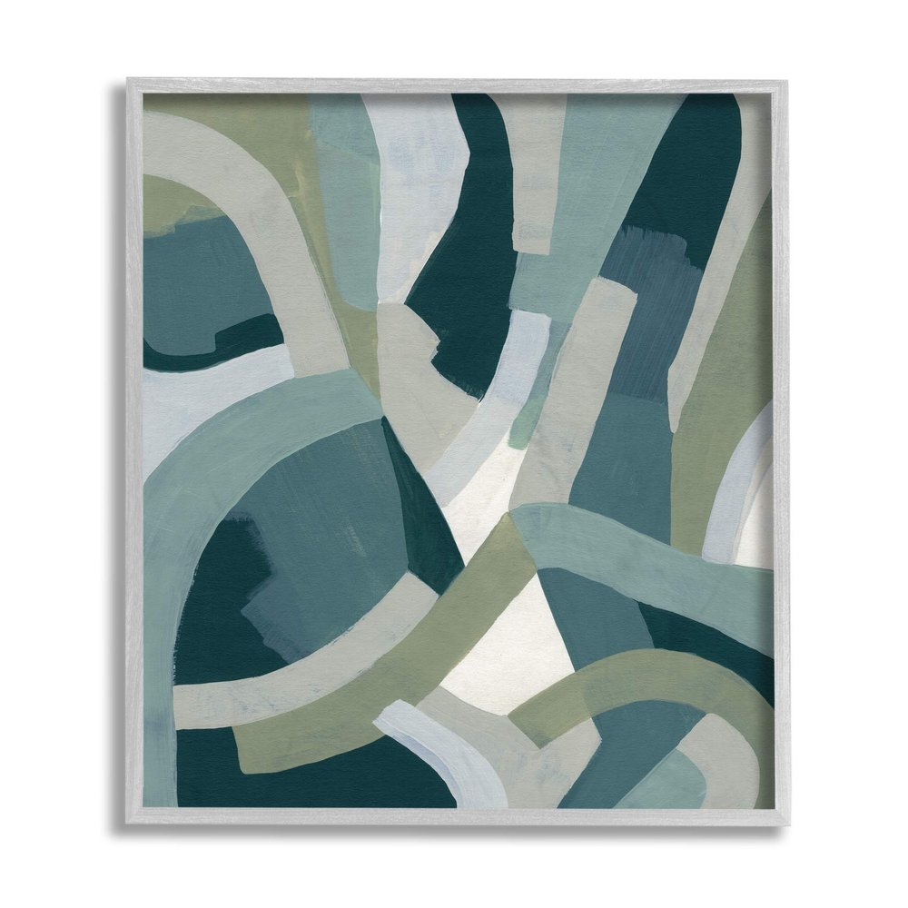 Layered Curved Shapes Abstract Green Limestone