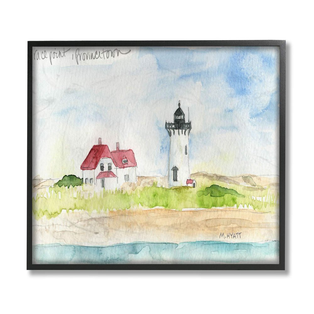 Stupell Industries Race Point Lighthouse Coastal Water Landscape
