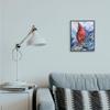 Stupell Industries Red Cardinal Perched on Pine Branch Over Blue view 2