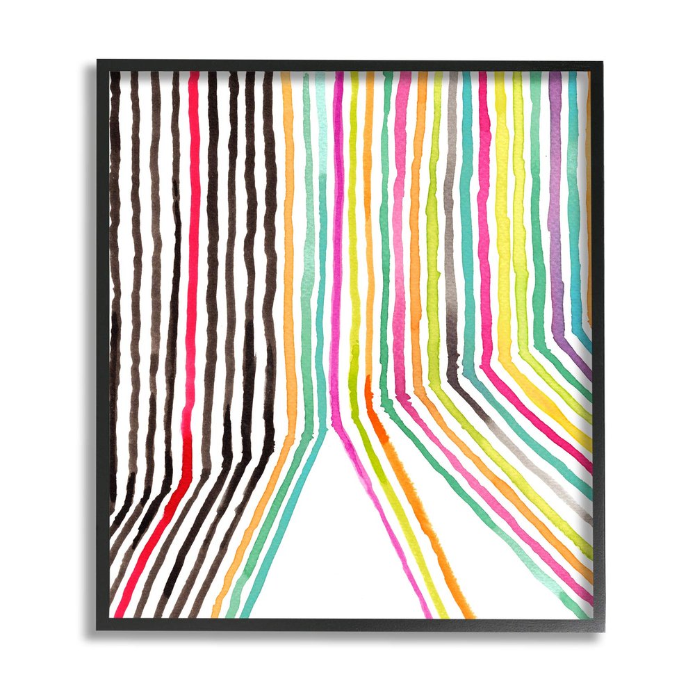 Stupell Industries Asymmetrical Line Breaks Between Fold Vibrant Rainbow