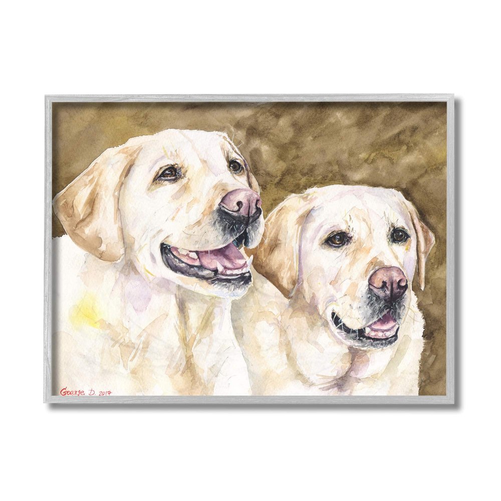 Stupell Industries Yellow Labrador Friends Pet Dogs Resting