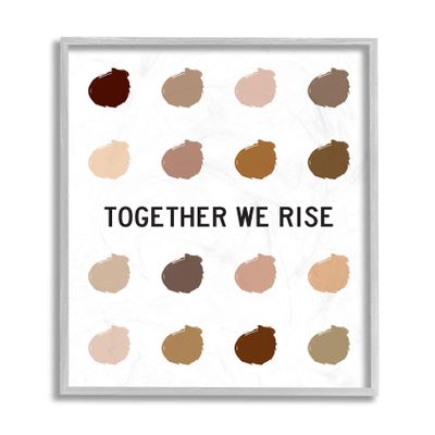 Stupell Industries Together We Rise Inspirational Phrase Neutral Tone Marks