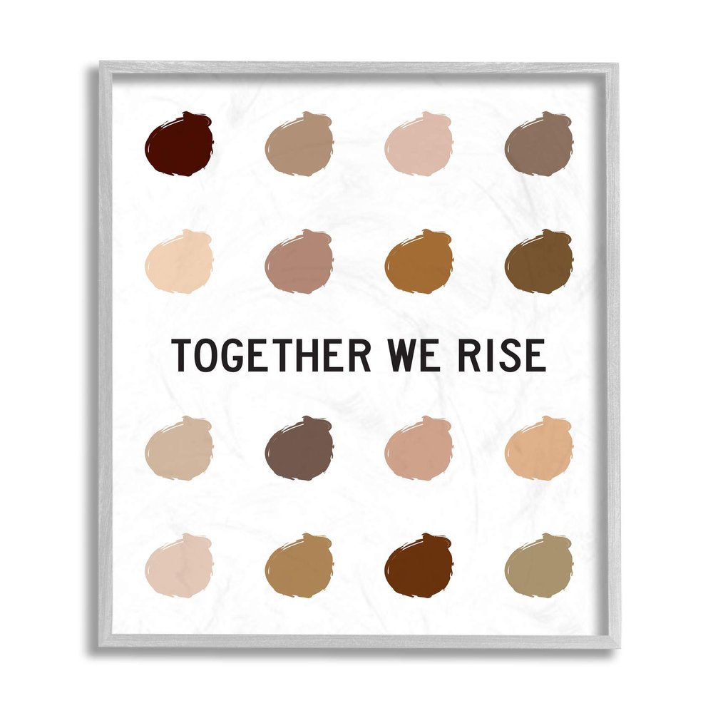 Stupell Industries Together We Rise Inspirational Phrase Neutral Tone Marks