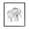 Floral Crown Baby Elephant Soft Pink Grey Illustration view 1