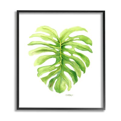 Stupell Industries Monstera Leaf Tropical Plant Over White
