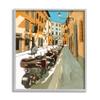 Row of Mopeds Yellow European City Street view 1