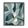 Stupell Industries Layered Curved Shapes Abstract Green Limestone, Design by June Erica Vess Black Framed Wall Art, 16 x 20 view 1