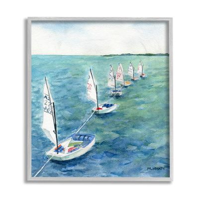 Stupell Industries Sail Boats Floating in a Row Coastal Landscape