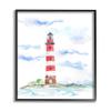 Red Stripe Lighthouse Soft Coastal Landscape view 1