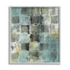 Stupell Industries Checker Block Pattern Abstraction Over Blue Green, Design by Joyce Combs Grey Framed Wall Art, 16 x 20 view 1