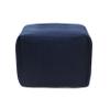 LR Home Handmade Contemporary Solid Square Indoor Medium Pouf Ottoman, Insignia Blue | Hand-Made Cotton Foot Rest for Home Decor | 18 x 18 x 14 Filled Pouf for Living Room & Bedroom view 3