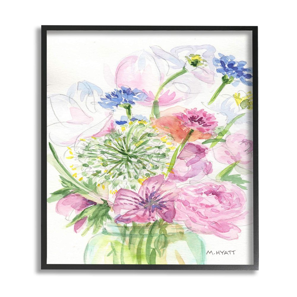 Stupell Industries Assorted Spring Floral Bouquet in Canning Jar