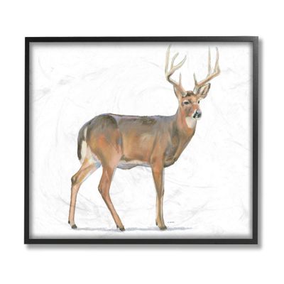 Stupell Industries Wild Woodland Deer Minimal Rustic Antlers