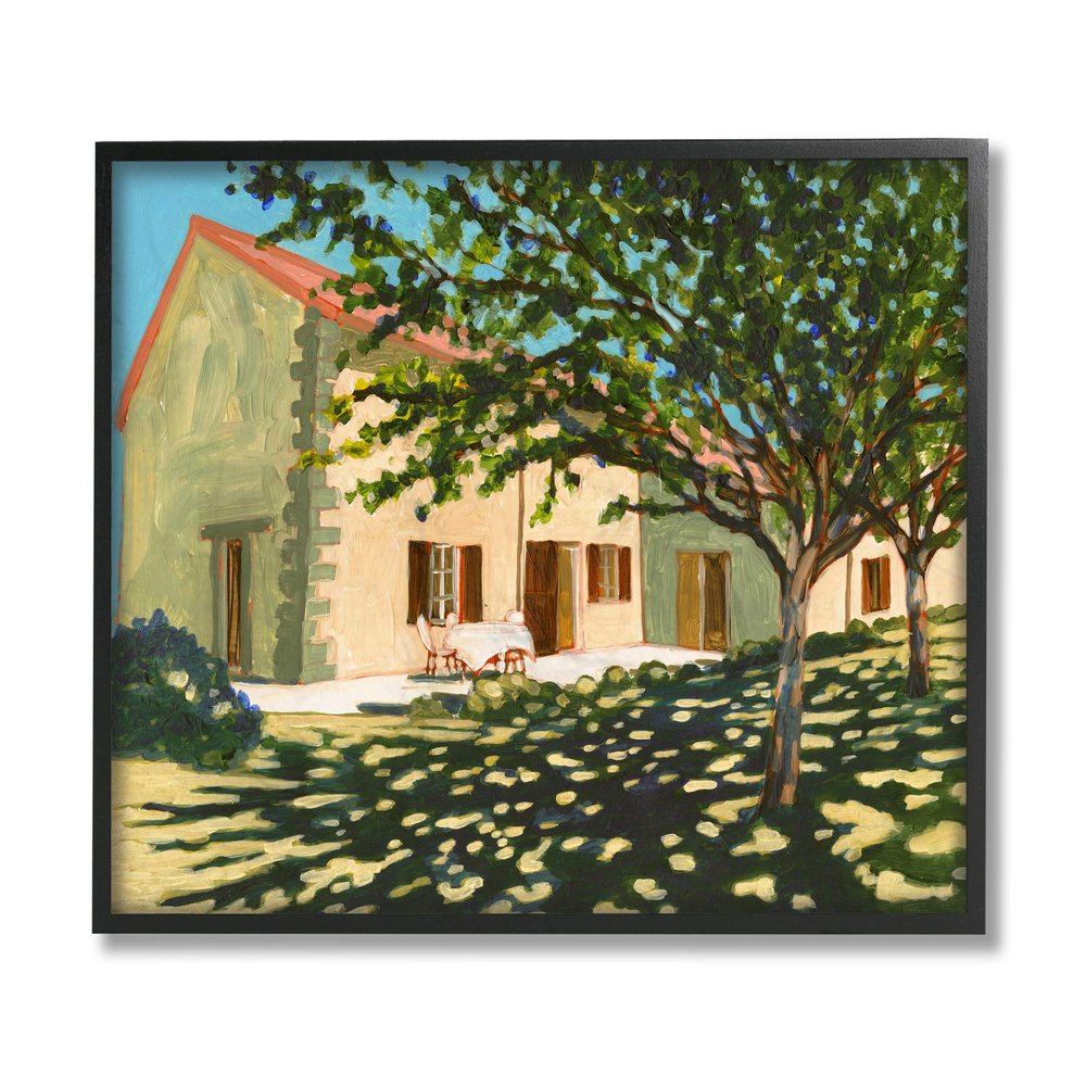 Stupell Industries Countryside Home Garden Landscape Tree Shade