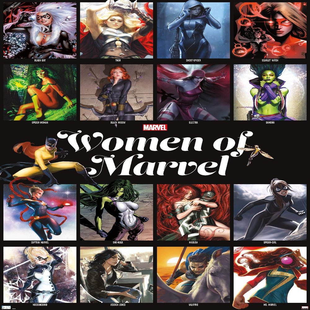 Trends International Marvel - Women of Marvel - Grid Wall Poster, 22.375" x 34", Premium Unframed Version