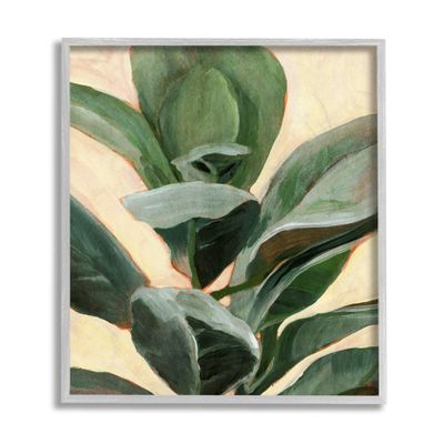 Stupell Industries Plant in Pot Study Curved Green Branches, Design by Annie Warren Grey Framed Wall Art, 16 x 20