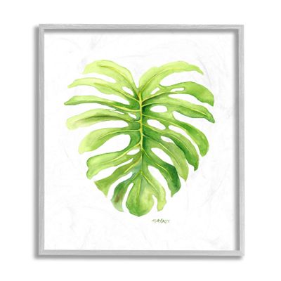 Stupell Industries Monstera Leaf Tropical Plant Over White