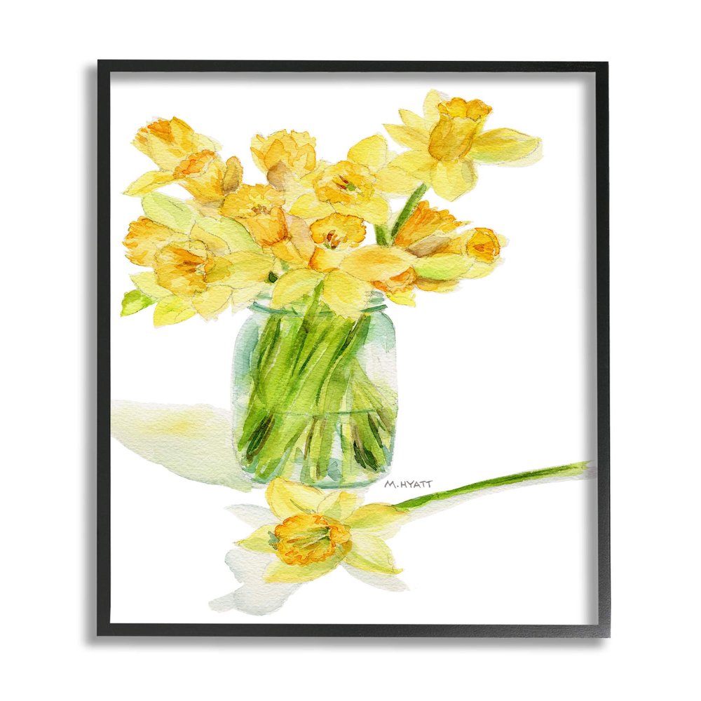 Stupell Industries Yellow Daffodil Bouquet in Canning Jar