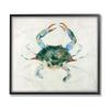 Stupell Industries Blue Sea Crab Over Beige Soft Watercolors, Design by Melissa Hyatt LLC Black Framed Wall Art, 16 x 20, Off-White view 1