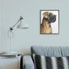 Stupell Industries Dane Pet Dog Portrait Strong Pose, Design by George Dyachenko Black Framed Wall Art, 16 x 20, White view 2