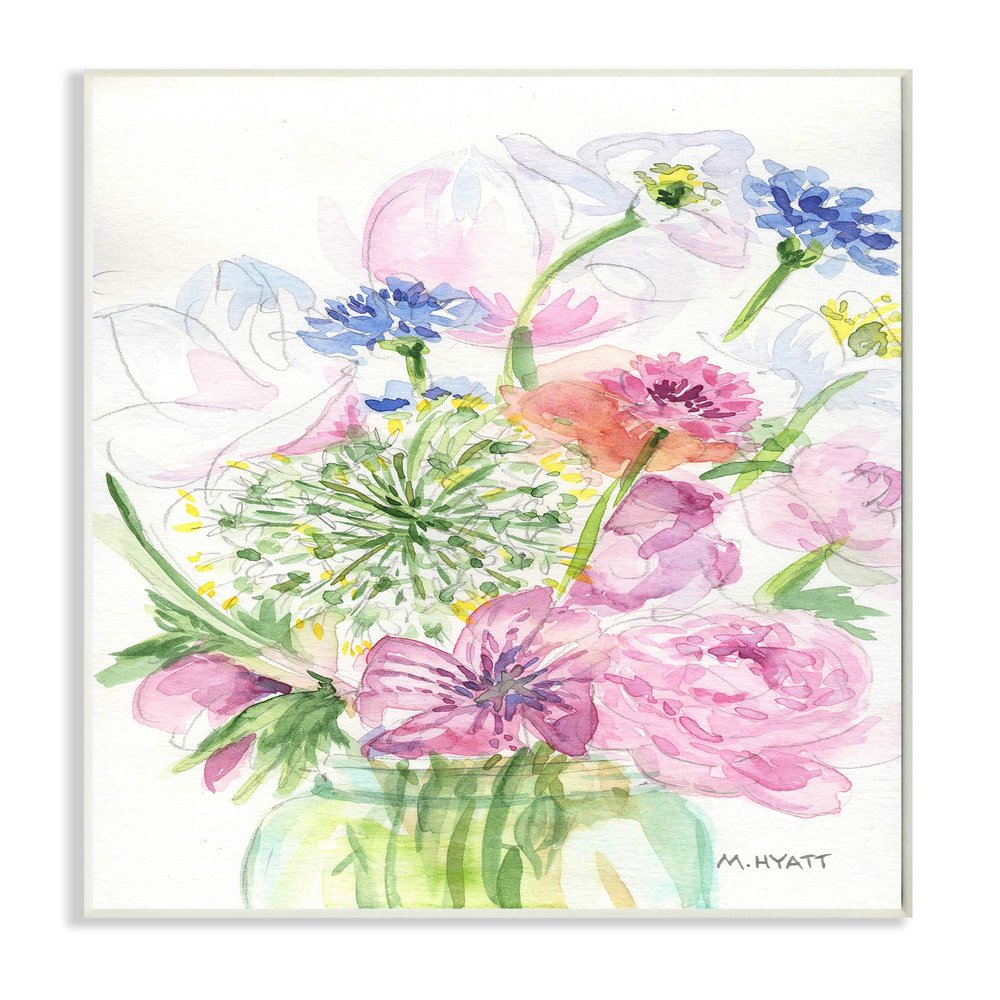 Stupell Industries Assorted Spring Floral Bouquet in Canning Jar