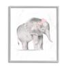 Floral Crown Baby Elephant Soft Pink Grey Illustration view 1