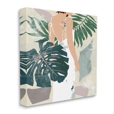 Stupell Industries Woman Between Shaded Palms Tropical Plants